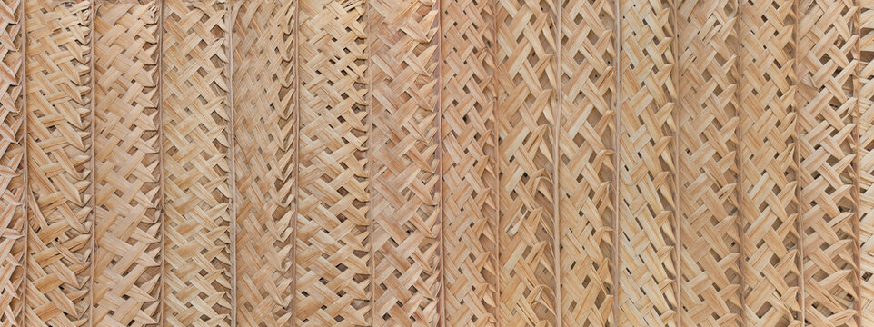 Beautiful hut wall made of palm leaves