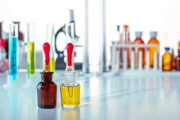 laboratory equipment, supplies, jars, bottles, cylinders, beakers