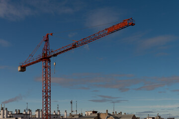 Fototapeta na wymiar construction tower crane