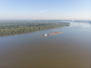 Aerial View of Danube river on the sunny day