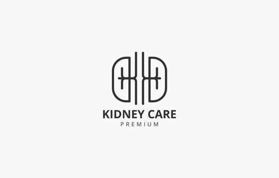 simple outline kidney care urology logo template vector