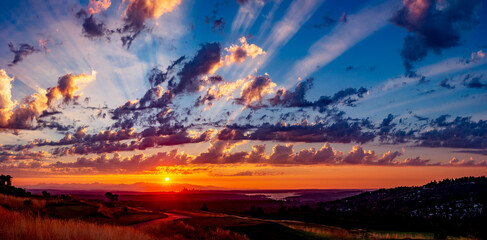 Fototapeta premium spectacular seattle sunset