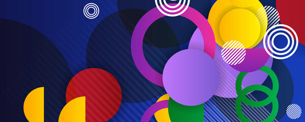 Modern futuristic abstract geometric banner background. Multicolored tech background, with a geometric 3D structure. Clean, vibrant design with simple, bright, modern forms. 3D render