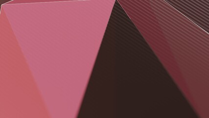 3d Triangle Abstract Minimal Background in Rose Red and Earthy Color Tone