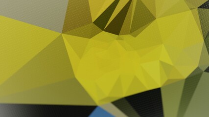 3d Triangle Abstract Minimal Background in Bright Yellow&ndash;Green and Shades of Cold Green Color