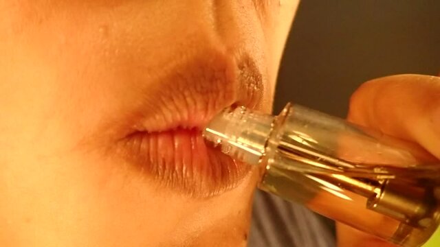 Slow motion of smoke electronic cigarette