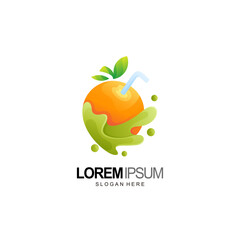 fruit and juice logo, fresh drink design template