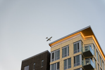 Plane and building