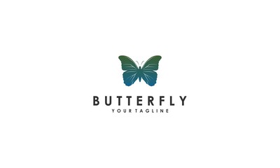 butterfly logo with beautiful and lovely butterfly illustration