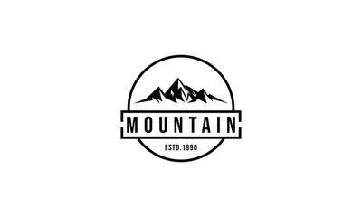 beautiful looking mountain logo on white background