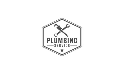 plumbing logo complete with equipment to be used for repairing