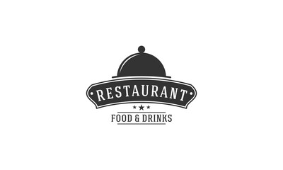 restaurant simple logo design vector in white background