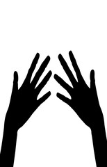 Fototapeta premium 両手を見つめるシルエット