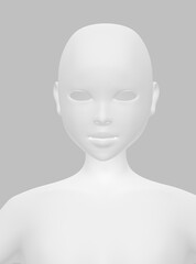 正面を向いたリアルな人の顔