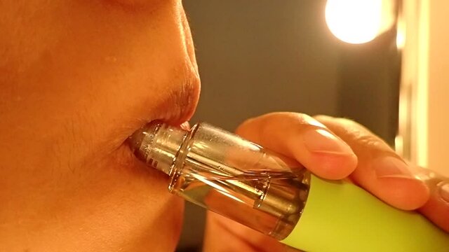 Slow motion of smoke electronic cigarette