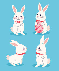 happy easter lettering card with eggs painted and flowers pattern vector illustration design