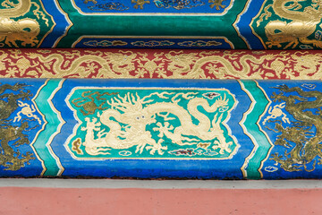 China, Beijing. Forbidden City, dragon decoration.