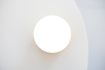 Top view of Simple empty white circle podium stage background.