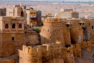 Jaisalmer Fort. Golden Sandstone Fort dated 10th Century. Jaisalmer. World Heritage Site. Rajasthan. India.