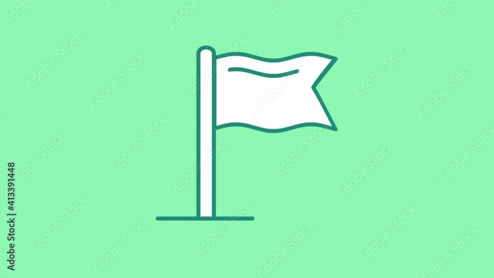 Poster flag line icon on the alpha channel
