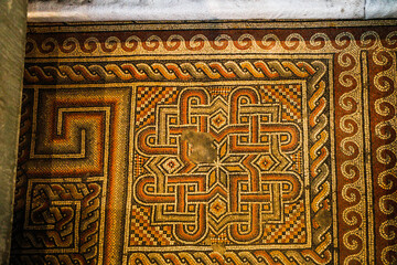 Palestinian Territory, Bethlehem. Church of the Nativity, floor mosaic.
