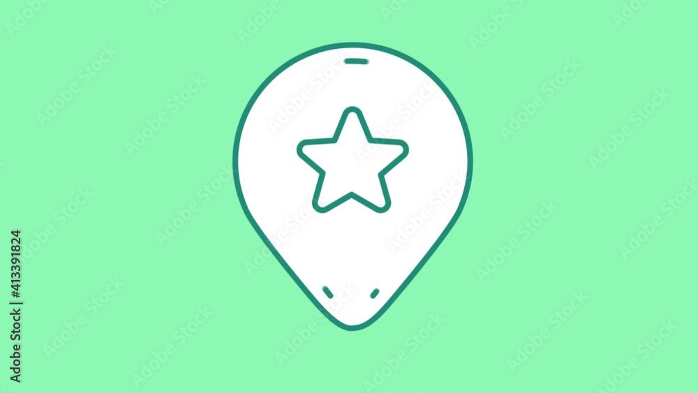 Poster geolocation pin line icon on the alpha channel