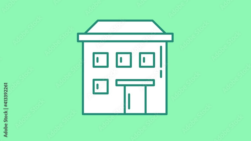 Poster building line icon on the alpha channel