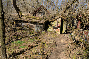 Ukraine, Pripyat, Chernobyl. Remains of house.