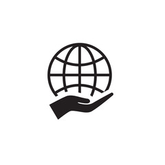 save earth icon symbol sign vector