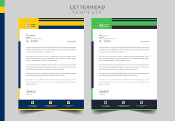 Modern Letterhead Template Design, Blue and Green color variation