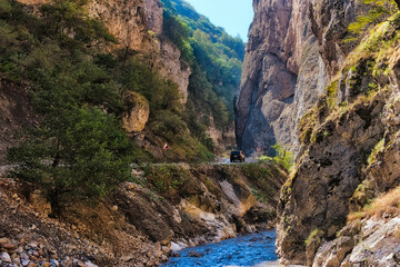 Gorge in the Greater Caucasus, Quba region, Azerbaijan