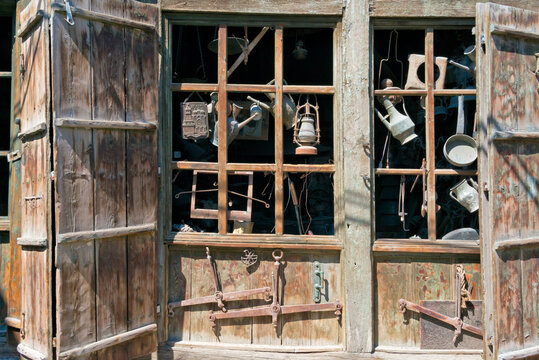 Shop selling hardware, Lahij village on the southern slopes of Greater Caucasus, Ismailli region, Azerbaijan