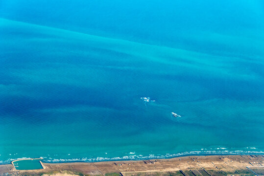 Aerial View Of Baku By The Caspian Sea, Baku, Azerbaijan