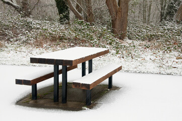 Snow Day Picnic Table