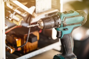 drilling machine in the workshop