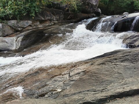 Adyanpara waterfalls in Nilambur, Malappuram, Kerala, India.