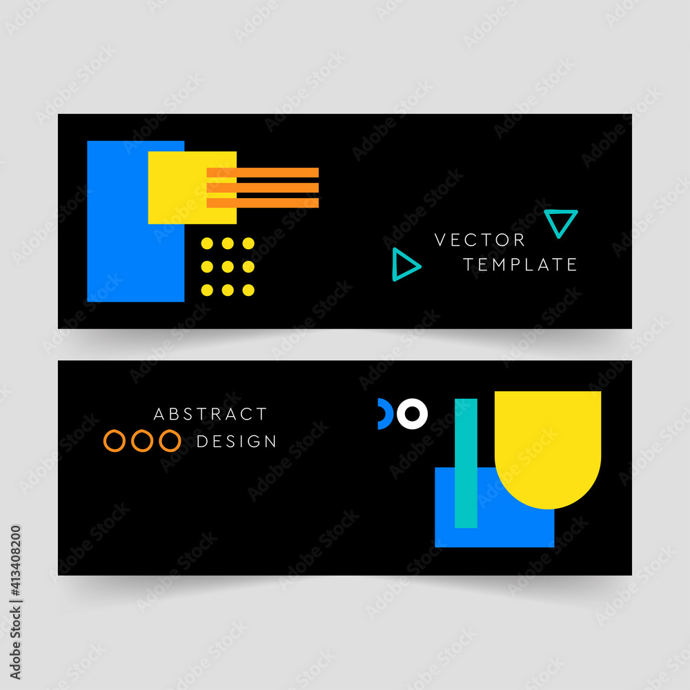 Wall mural abstract banner design web template, horizontal header web banner. modern geometric colorful backgro