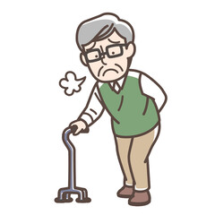 杖をつくおじいさん