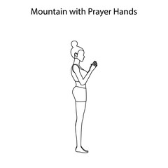 Mountain with Prayer Hands Pose Yoga Workout Outline
