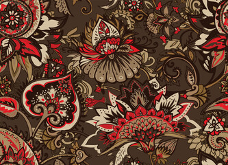 Seamless floral pattern in oriental style.