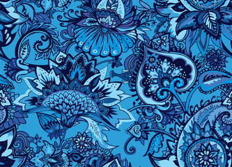 Seamless floral pattern in oriental style.