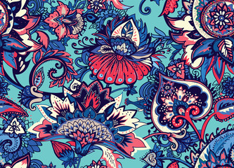 Seamless floral pattern in oriental style.