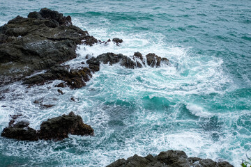 Beautiful beach waves in Gunungkidul, Indonesia