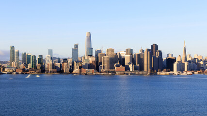 Sunny Day Views of San Francisco Waterfront. Treasure Island, San Francisco, California, USA.