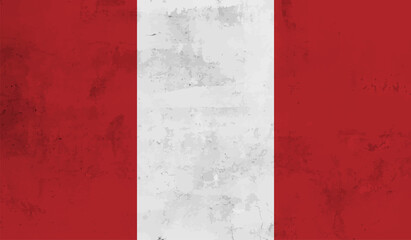 Grunge Peru flag. Peru flag with waving grunge texture.