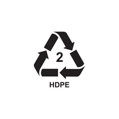 HDPE mark icon symbol sign vector