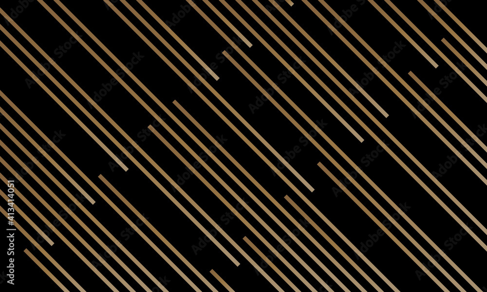 Fototapete diagonal of stripe pattern. design line of gradient gold on black background. design print for illus