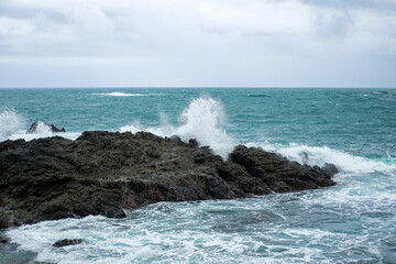 Beautiful beach waves in Gunungkidul, Indonesia