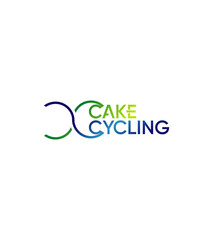 Cake cycling logo template, vector logo for business and company identity 