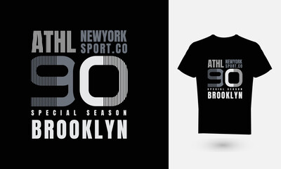 Vector illustration of graphic lettering, brooklyn, perfect for the design of t-shirts, shirts, hoodies, etc.